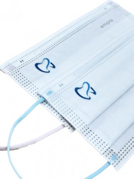 Empro medisinsk munnbind type II R (CE merket- 3 lags)- med klinikkens egen logo/tekst (min kvantum gjelder).